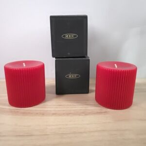 ROOT Holly Berry Scented Grecian Pillar Candle 3" Beeswax Infused USA Made NOS 2
